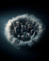 Poster - A futuristic vision of Earth where water is nearly extinct, towering sand dunes covering former cities, remnants of civilization buried under extreme heat, cinematic sci-fi composition