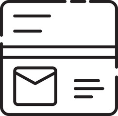 Poster - This shows minimalist icon of envelope on document, symbolizing email or communication. design is simple, with clean lines and monochrome color scheme