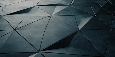Fototapete - Abstract geometrical triangular shapes with subtle illumination effects