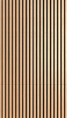 Poster - Beige Pine Wood Slat Wall Modern Facade Texture., Vertical Timber Cladding Background.