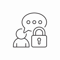 Poster - user chat lock icon vector sign