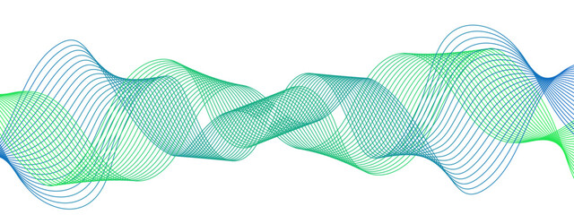 Poster - Abstract, digital-style background with series  intertwined, flowing waveforms made of smooth, fine aqua blue lines. Waves curve and overlap fluidly, stretching horizontally across with soft gradients