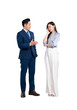 © STOCK88PHOTOGRAPHER - Full body image of woman asian business and manager man posing on PNG background
