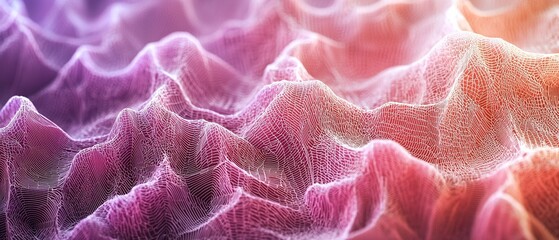 Fototapete - Abstract landscape of interconnected lines, creating an intricate network of color