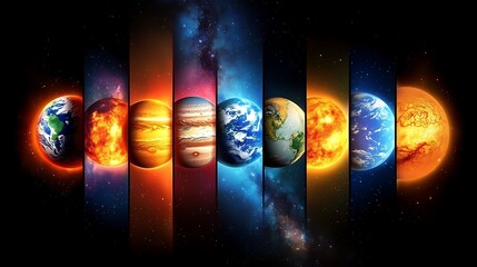 Leinwandbilder -  Exploring the solar system a visual journey through planets in space digital art cosmic environment wide angle view
