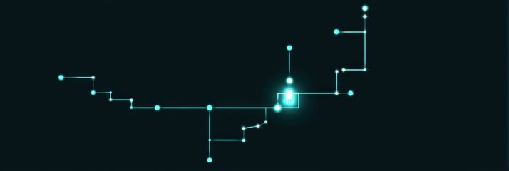 Leinwandbilder - Animated Map Route Showing Navigation to a Glowing Doorstep Icon in a Clean Environment With Clear Directional Markers