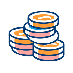 Poster - Stack of coins icon, for financial websites and apps
