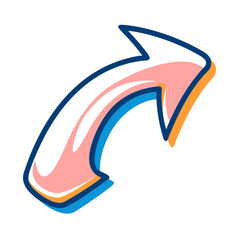 Poster - Curved arrow icon, design element, for websites and apps