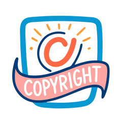 Poster - Copyright symbol icon, colorful design, for legal use