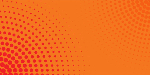 Poster - Dots halftone orange color pattern gradient texture with technology digital background. Dots pop art comics with summer background.