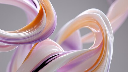 Poster - Abstract fluid shapes in soft pastel colors create a dynamic and modern aesthetic for creative projects.