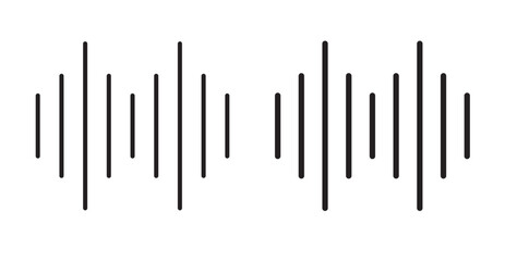 Poster - Sound wave icon set flat style. Vector illustration collection.