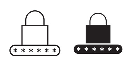 Poster - Password icon set flat style. Vector illustration collection.