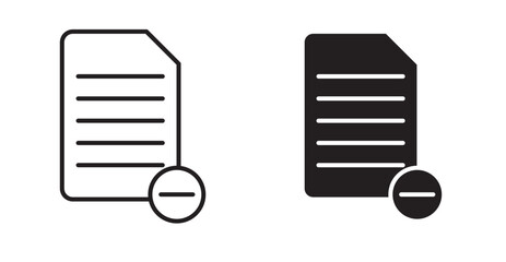 Poster - Remove file icon set flat style. Vector illustration collection.