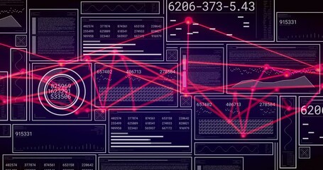 Poster - Grid appearing, network emerging and codes updating with widget pulsing for data visualization