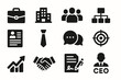 © Ira - Business icons set: briefcase, chart, ceo, handshake, network