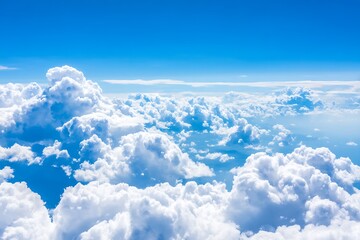 Wall Mural - aerial view of beautiful puffy clouds