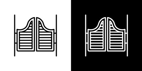 Aufkleber - Saloon door icon. Simple element illustration. outline and flat symbol design