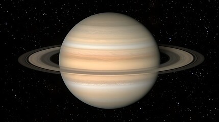 Wall Mural - A planetary view showing a large gas giant and its rings