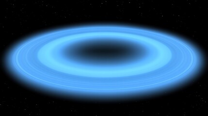 Wall Mural - A glowing blue ring floating in dark space among stars