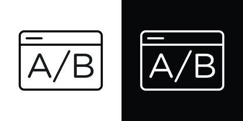 Poster - A B test icon. Simple element illustration. outline and flat symbol design