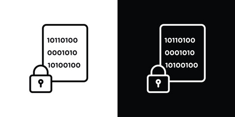 Poster - Binary Lock icon. Simple element illustration. outline and flat symbol design