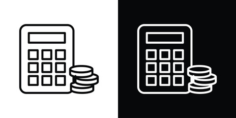 Poster - Budget icon. Simple element illustration. outline and flat symbol design
