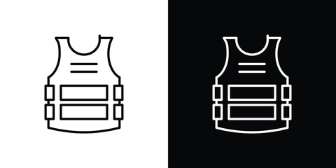 Aufkleber - Bulletproof vest icon. Simple element illustration. outline and flat symbol design