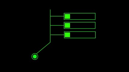 Fototapete - Animated green line graph presentation on black background suitable for data visualization and business statistics