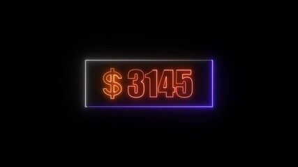 Poster - Neon glowing 1907 dollar sign on black background illustrating finances and economic concepts