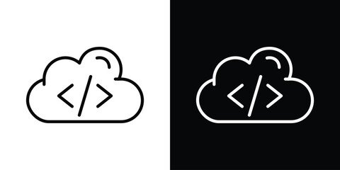Cloud code icon. Simple element illustration. outline and flat symbol design