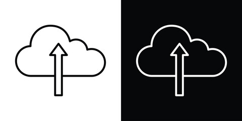 Fototapete - Cloud upload icon. Simple element illustration. outline and flat symbol design