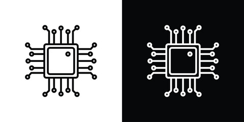Fototapete - Computer science icon. Simple element illustration. outline and flat symbol design