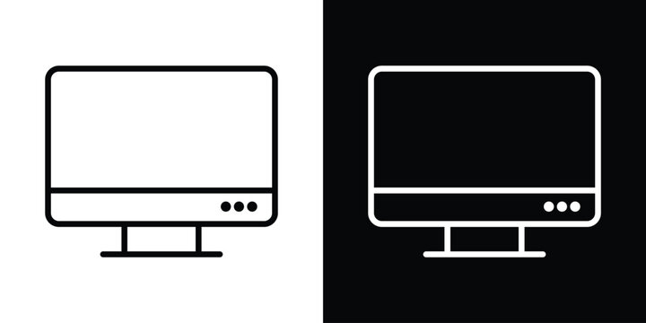 Computer screen icon. Simple element illustration. outline and flat symbol design