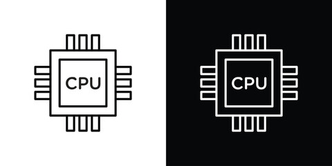 Fototapete - CPU icon. Simple element illustration. outline and flat symbol design