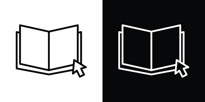 E-book icon. Simple element illustration. outline and flat symbol design