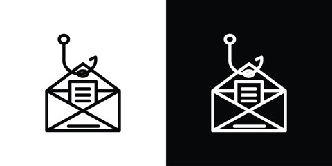 Fototapete - Email phishing icon. Simple element illustration. outline and flat symbol design
