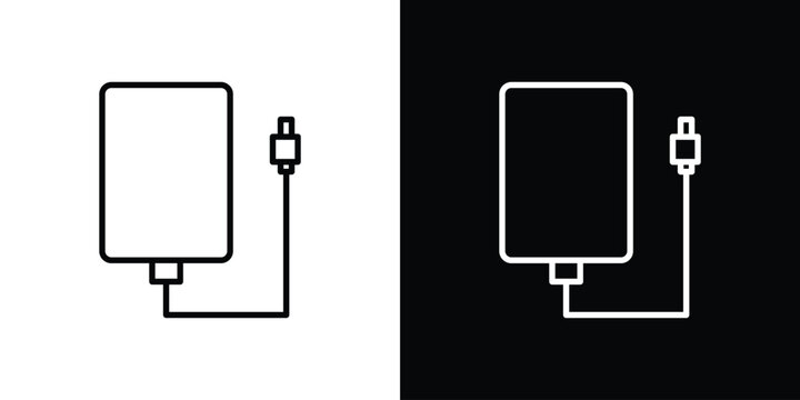 External hard drive icon. Simple element illustration. outline and flat symbol design