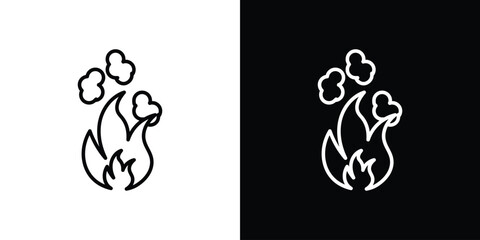 fire smoke icon. simple element illustration. outline and flat symbol design