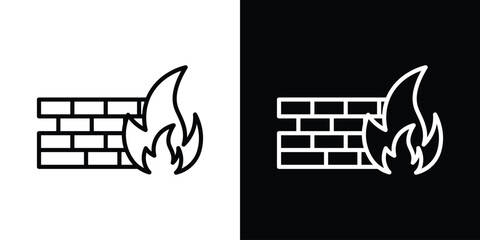 Fototapete - Firewall icon. Simple element illustration. outline and flat symbol design