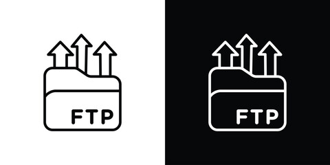 Poster - FTP icon. Simple element illustration. outline and flat symbol design