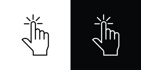 Fototapete - Hand click icon. Simple element illustration. outline and flat symbol design