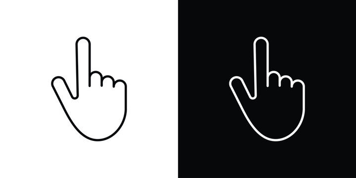 Hand pointer icon. Simple element illustration. outline and flat symbol design