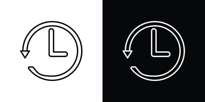 History icon. Simple element illustration. outline and flat symbol design