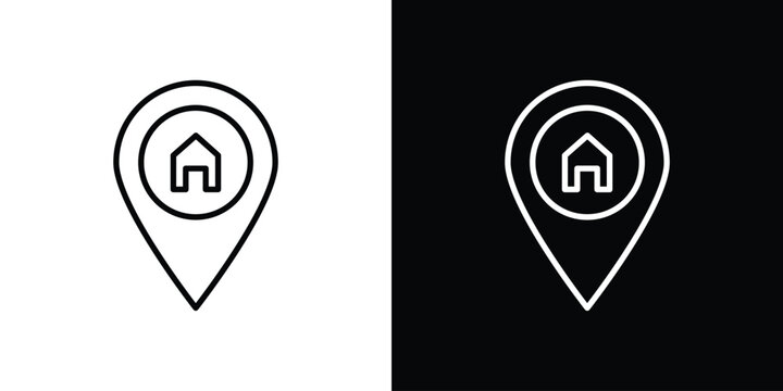 Home location icon. Simple element illustration. outline and flat symbol design