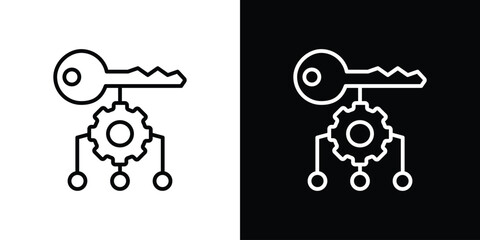Poster - Key factor icon. Simple element illustration. outline and flat symbol design