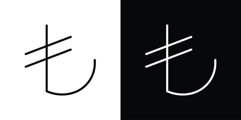 Poster - Lira sign icon. Simple element illustration. outline and flat symbol design