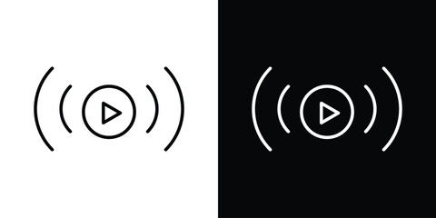 Poster - Live streaming icon. Simple element illustration. outline and flat symbol design