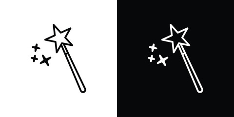 Poster - Magic wand icon. Simple element illustration. outline and flat symbol design