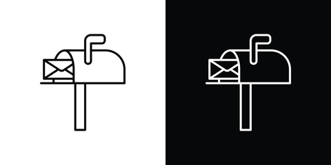 Poster - Mailbox icon. Simple element illustration. outline and flat symbol design